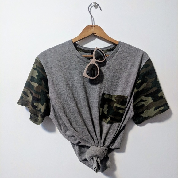 Forever 21 Tops - Forever 21 | Grey + Camo tee